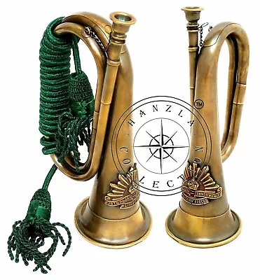 12  Antique Brass Bugle AUSTRALIAN Army Military Forces Horn With Silk Tassel • $152.33