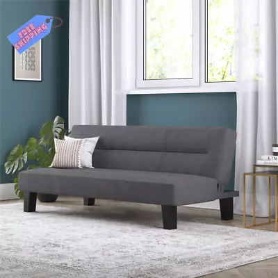 Futon Sofa Bed Fold Up & Down Microfiber  Gray Cover • $258.92