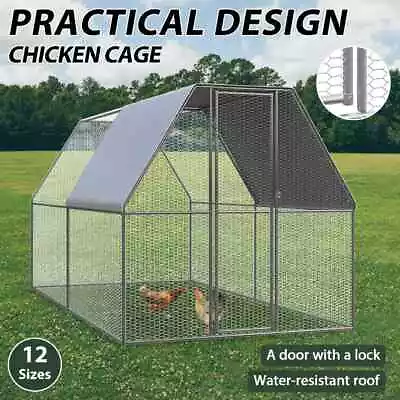 Large Walk In Pet Chicken Run Coop Cage Rabbit Hutch Ferret House With Cover • $972.91