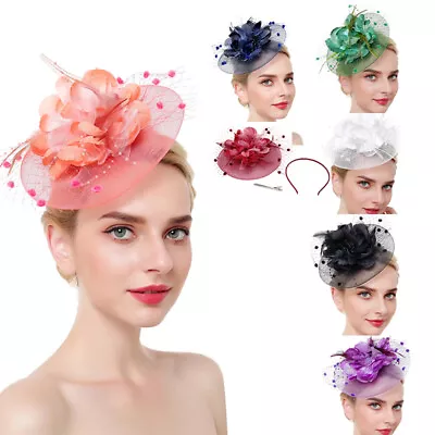 Ladies Races Royal Ascot Weddings Ladies Day Fascinator Headband Clip Hat • £5.98