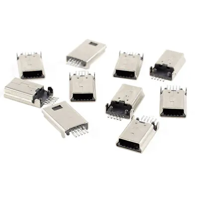 10Pcs Mini USB Type B Male Socket 5-Pin 180 Degree SMT Solder Jack Connector • $10.06