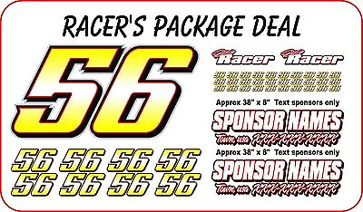 Race Car Numbers Package  Dirt Late Model Modified Street Stock Imca • $99.99