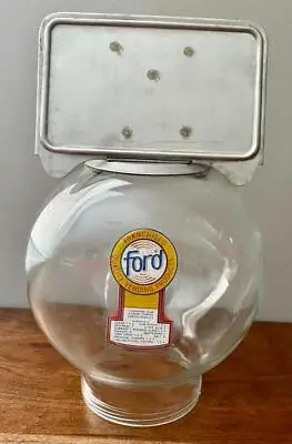 Vintage Ford Gumball Machine Glass Globe Flat Spot With Topper • $119.99