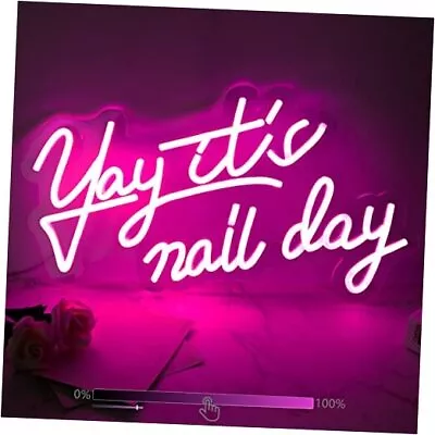 Yay It's Nail Day Neon Sign For Wall Decor LED Neon Signs Lights Beauty Nail • $59.21