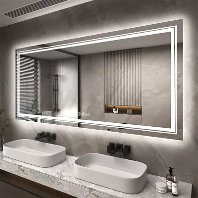 60x31'' Large LED Bathroom Vanity Mirror With Front Lights + Backlit Dimmable HD • $445.90