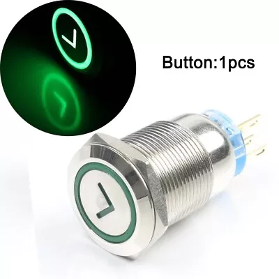 19mm Arrow L Type Momentary Push Button LED Latching Car Waterproof Illuminated • $5.99