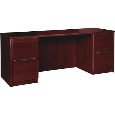 Lorell Prominence 2.0 Mahogany Laminate Double-Pedestal Credenza - 2-Drawer... • $1072.43