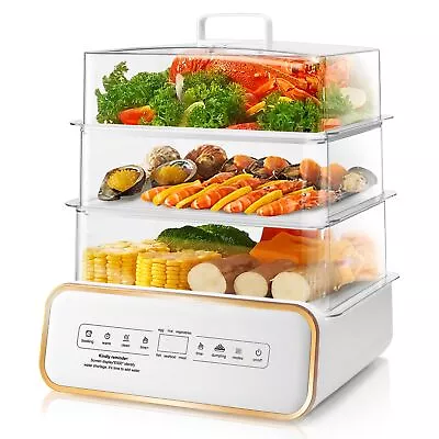 Food Steamer For Cooking 17qt Vegetable Steamer With 24h Booking & 60min Timer E • $88.08