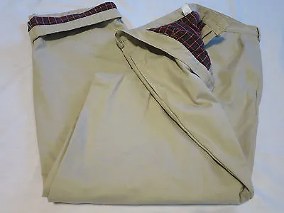 L L Bean Cotton Flannel Lined Khaki Natural Fit Pants Mens 39  X 31” • $19.99