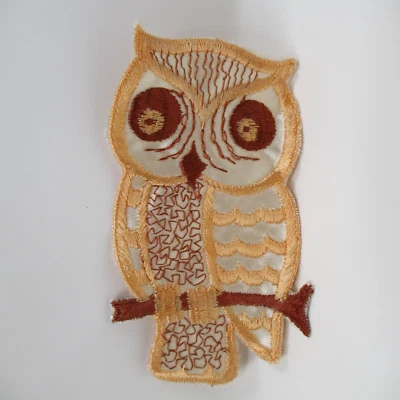 $3.95 • Buy Worried Owl - Anxious - Brown - Vintage Patch - Embroidered - Bird - Anxiety