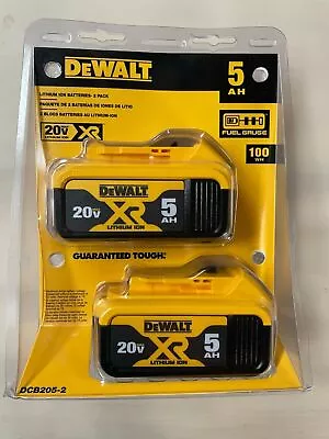 2pcs DeWalt DCB205 Battery Pack 20-Volt MAX XR Li-Ion Premium 5.0Ah 20V • $32