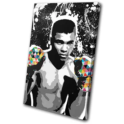 Muhammad Ali Boxing Geometric Sports SINGLE CANVAS WALL ART Picture Print • £34.99