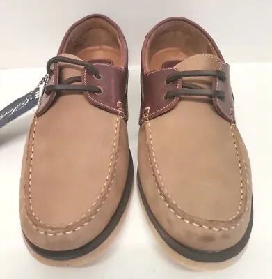 £45 • Buy Seafarer Yachtsman Lace Up Leather Tan Boat Deck Shoes Sizes 7-11 BNIB