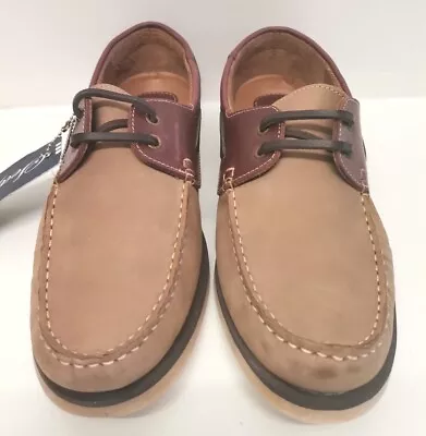 Seafarer Yachtsman Lace Up Leather Tan Boat Deck Shoes Sizes 7-11 BNIB • £45