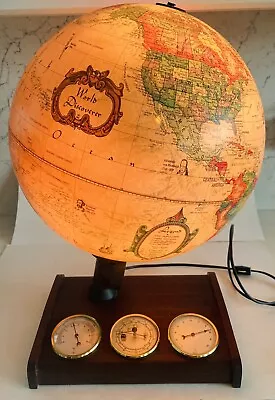 Vintage 1980 Scan-Globe Denmark 12” Lighted Globe ALL WORKING! • $55