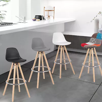 £48.99 • Buy 1/2x Breakfast Bar Stool W/ Footrest Backrest Kitchen Dining High Bar Chair Pub