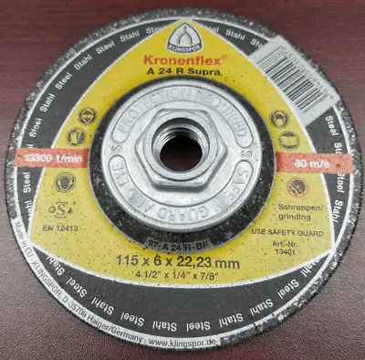 Kronenflex Grinding Wheel For Steel 4 1/2  X 1/4 X 7/8  13300 RPM Type 27 A24R • $1.50