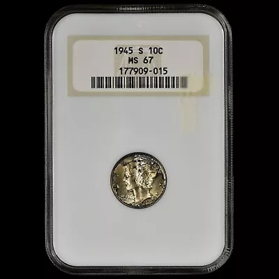 1945-s Mercury Dime ✪ Ngc Ms-67 ✪ 10c Silver Coin Gem Unc Bu ◢trusted◣ • $74.95