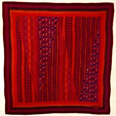 MISSONI STRIPES FLOWERS RED LARGE Silk Scarf  33/32in #A158 • $61.60