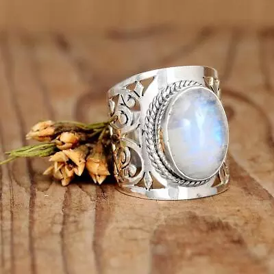 925 Silver Filled Romantic Moonstone Ring Women Wedding Bridal Jewelry SZ 6-10 • $2.70