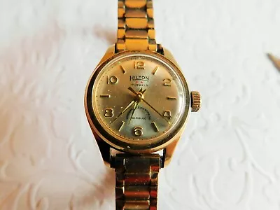 Vintage 60's Hilton Swiss 17 Jewels Womens Wristwatch - Runs  • $24.99