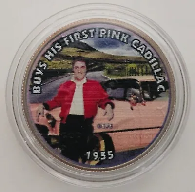 Elvis Presley Half Dollar Coin In Capsule - Buys His First Pink Cadillac 1955 • $10