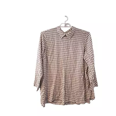 J Jill Nwot New Shirt Womens Size 2X Black White Plaid Button Back Collar Blouse • $27.97