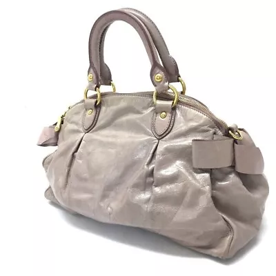 MIUMIU Miu Miu RL0052 Side Ribbon VITELLO LUX Bag 2WAY Shoulder Bag Handbag Le • $281.75