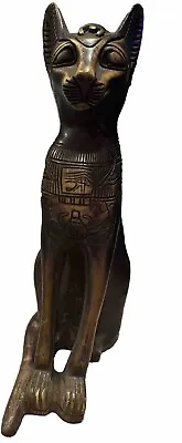 Unique Egyptian Cat Statue Vintage 11 Inches Tall • $40