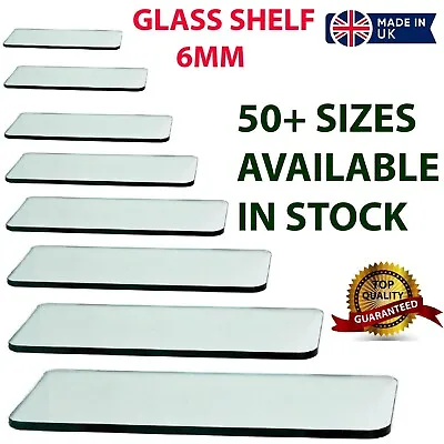 £13.79 • Buy Clear Tempered Glass Shelf Panel Storage Sheet Shelving Display Bathroom Shelves