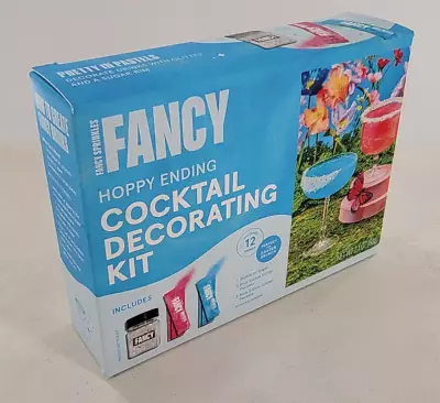 Fancy Cocktail Decorating Kit Decorates 12 Drinks With Pink & Blue Glitter • £10.43