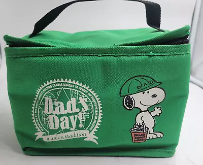 Vintage Snoopy Lunch Bag Dad's Day A Union Tradition Green Rare Tote • $24.01