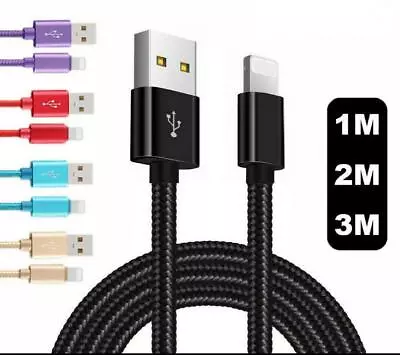 1M 2M 3M USB Data Sync Charger Cable For IPhone 14 13 12 11 10 X 8 7 6s XS MAX • $5.35