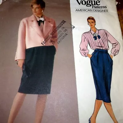 *VTG BLOUSE SKIRT JACKET VOGUE Designer Oscar De La Renta Sewing Pattern 14/34 • $6.99