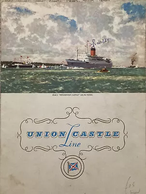 Union Castle Line Crew Farewell Menu Pendennis Castle • £18.28