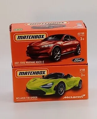 Mattel 2022 Matchbox Metal Grabag Ford Mustang Mach-E & McLaren 720 Spider NIB • $7.99