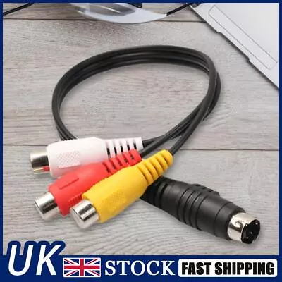 4 Pin S-Video To 3 RCA Composite Video Cable 28 Cm/11 Inch For Computer Laptop • £5.39