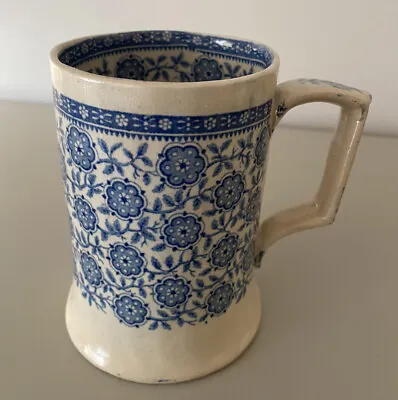 £38 • Buy Antique Pearlware Pottery Ale ,Cider Mug Tankard .Blue & White