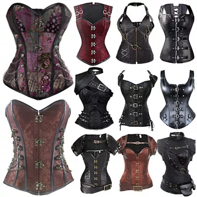 Lady Sexy Steampunk Underbust Overbust Gothic Waist Training Corset Bustier Top • $25.79