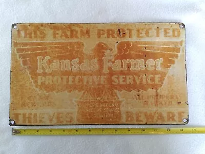 Vintage Kansas Farmer Cappers Thieves Beware Sign Bird City Kansas • $40