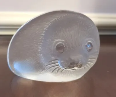 Mats Jonasson Handmade Crystal Glass Seal Figurine Signature Collection Signed • £4