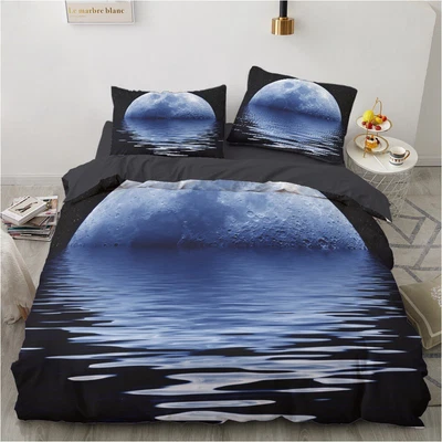 $49.91 • Buy 3D Ocean Lakes Moon Planet Print Duvet Cover Quilt Cover Pillowcase Bedding Set