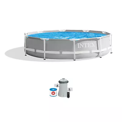 Intex 10' X 30  Above Ground Metal Frame Pool With 330 GPH Filter Pump(Open Box) • $107.91