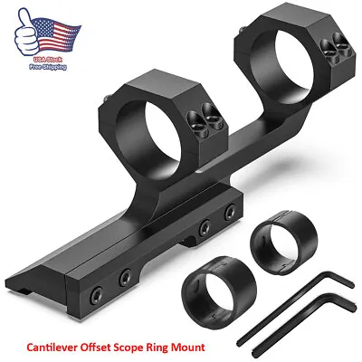 One Piece Cantilever Offset Scope Mounts 1 /30mm Dual Rings For Picatinny Rail  • $17.79