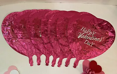 Kaleidoscope Heart Valentines Day Balloon Mylar Foil Love Pink Red Lot Of 8 DEAL • $27.50