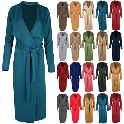 £10.99 • Buy Womens Waterfall Italian Cape Ladies Tie Belt Cardigan Maxi Duster Trench Coat