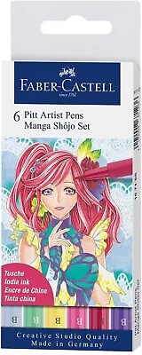 Faber-Castell Pitt Artist Pen Manga - Wallet Of 6 - Shôjo 167155 • £9.89