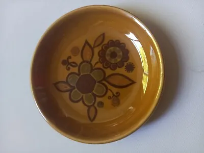 Pallisy Royal Worcester Pin Dish 'Casual Tableware' Brown Floral Retro D 10.8cm  • £6.50