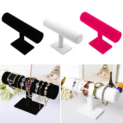 T-Bar Watch Display Holder Bracelet Jewelry Show Stand Bangle Rack Velvet • $17.99