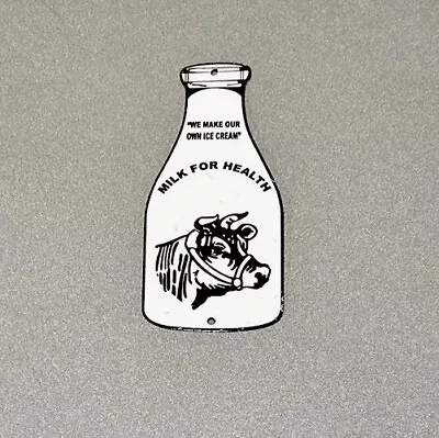 Vintage 12” Milk Bottle Cow Porcelain Sign Car Gas Truck Gasoline Automobile Oil • $99.99